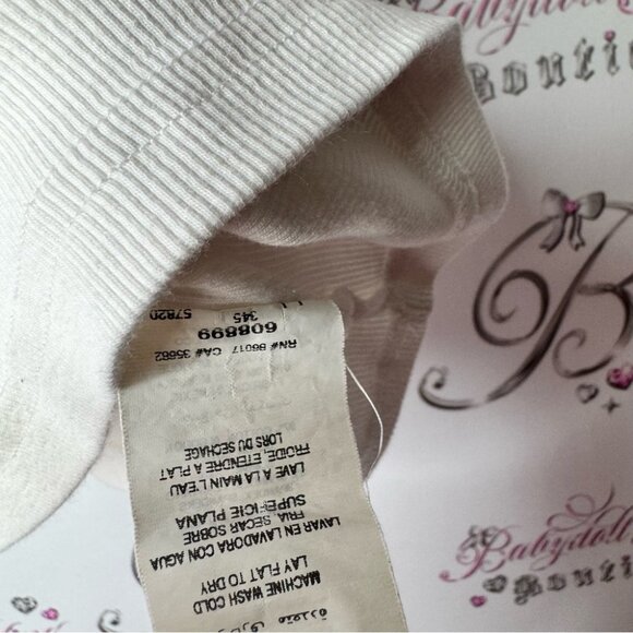 Bebe White Tank Top bling rhinestone diamonds Gold and Silver Logo OG - Picture 7 of 8